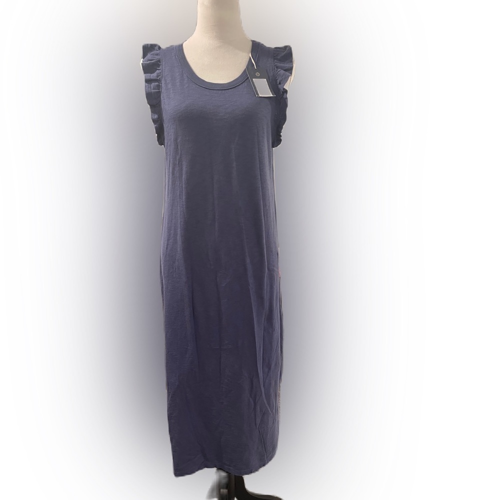 Women Universal Thread Blue Flutter Sleeve Midi Dress Medium Size - Picture 15 of 15